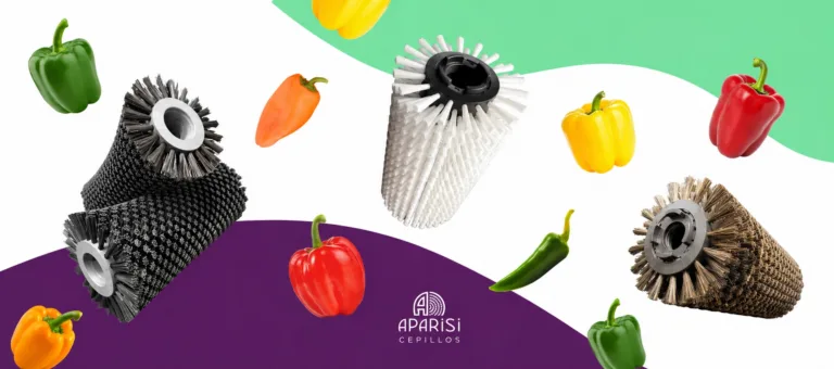 Limpieza con cepillos de los diferentes tipos de pimientos